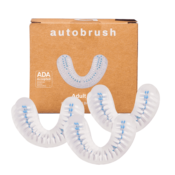 Autobrush Double sided Nylon Brush Heads (Adults, Small, 3 Pack)