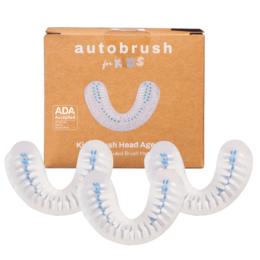 Autobrush Double sided Nylon Brush Heads (Kids, Ages 6-8, 3 Pack)