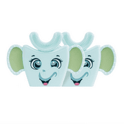 AutoBrush Ellie The Elephant Baby Teether | BPA Free Silicone, for Infants 0-12 Months, Dishwasher Friendly, Freezer Safe, Car Seat Toy (2-Pack)