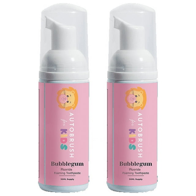 AutoBrush Kids Fluoride Foaming Toothpaste Bubblegum Flavor (2 Pack)
