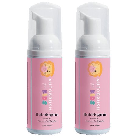 AutoBrush Kids Fluoride Foaming Toothpaste Bubblegum Flavor (2 Pack)