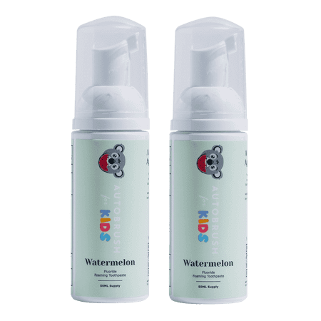 AutoBrush Kids Fluoride Foaming Toothpaste Watermelon Flavor (2 Pack)