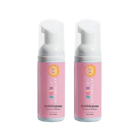 AutoBrush Kids Fluoride-Free Foaming Toothpaste Bubblegum (2 Pack)