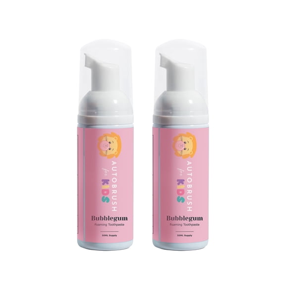 Autobrush Kids Fluoride-Free Foaming Toothpaste Bubblegum 2 Pack for kids