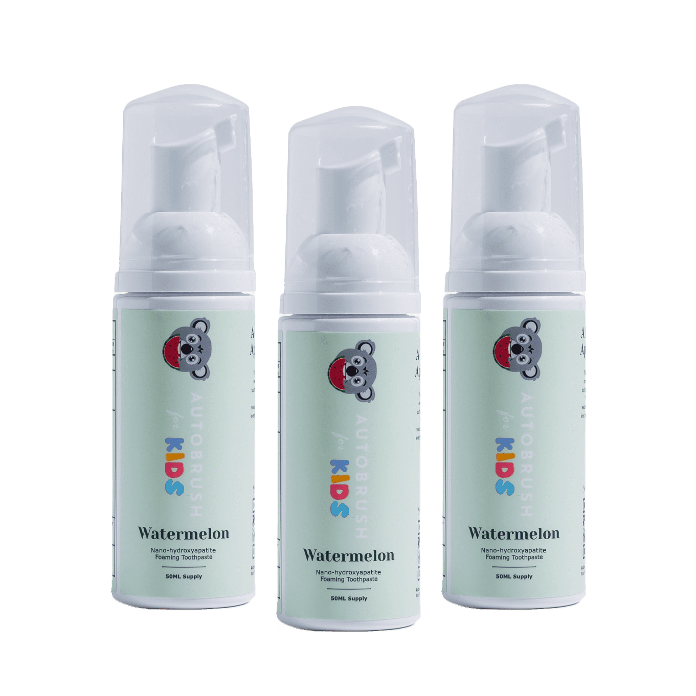 AutoBrush Kids FluorideFree Foaming Toothpaste Watermelon Flavor (3