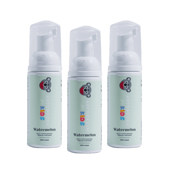 AutoBrush Kids Fluoride-Free Foaming Toothpaste Watermelon Flavor (3 Pack)
