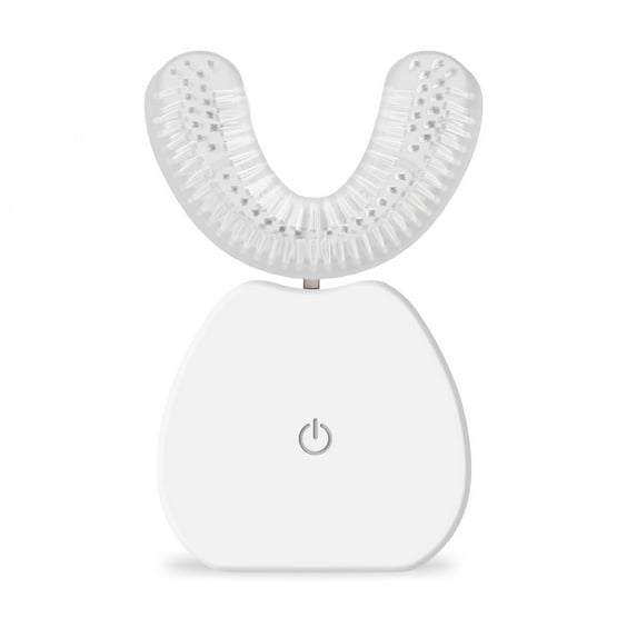 AutoBrush Sonic U Shaped Electric Toothbrush with Soft Nylon Bristles (White, Double-Sided)