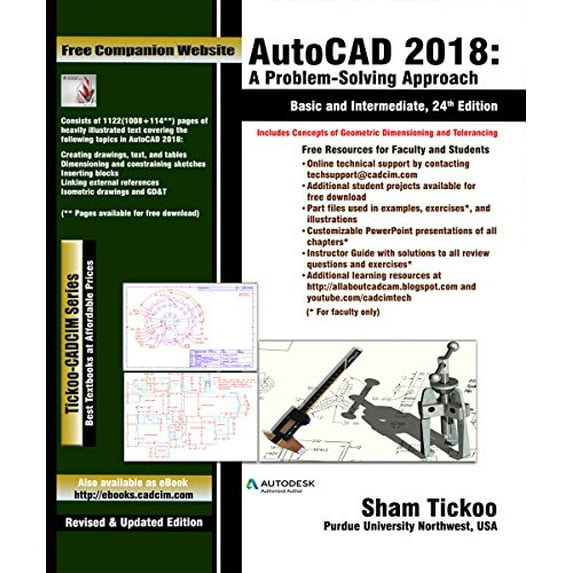 Pre-Owned AutoCAD 2018: A Problem-Solving Approach,Basic and Intermediate Paperback Prof. Sham Tickoo, CADCIM Technologies