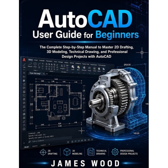 AutoCAD User Guide For Beginners 2026: The Complete Step-by-Step Manual to Master 2D Drafting, 3D Modeling, Technical Dr, (Paperback)