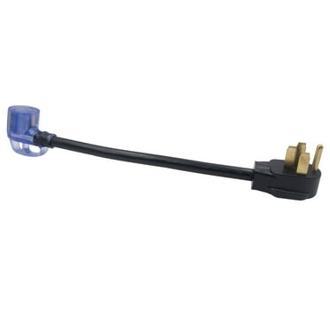 AutoDrive 10/3 STW 50 to 30-Amp Universal RV Adapter Extension Cord with Lighted End, 1.5ft, Black