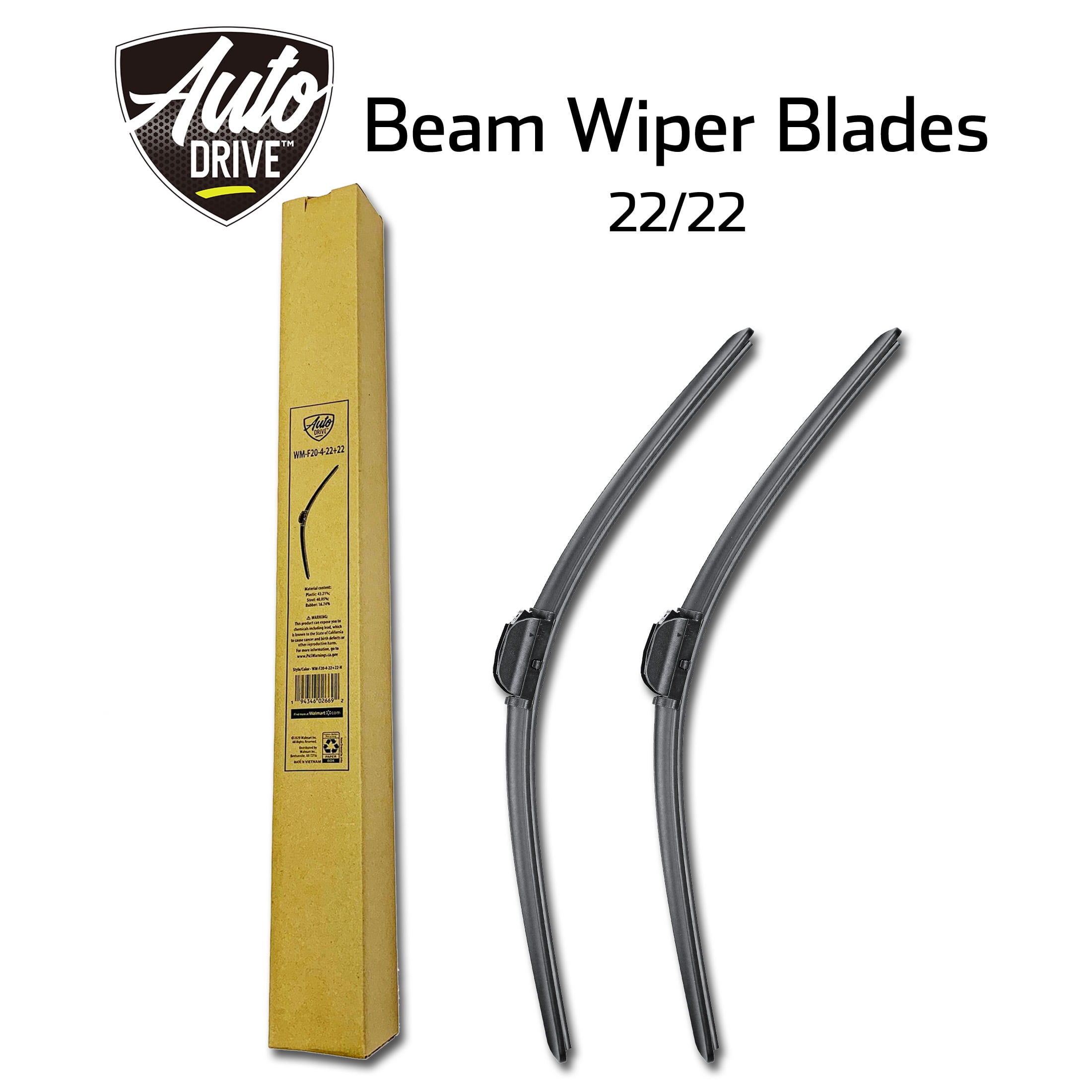 AutoDrive Silicone Coating Beam Wiper Blade (Set of 2) 22" / 22