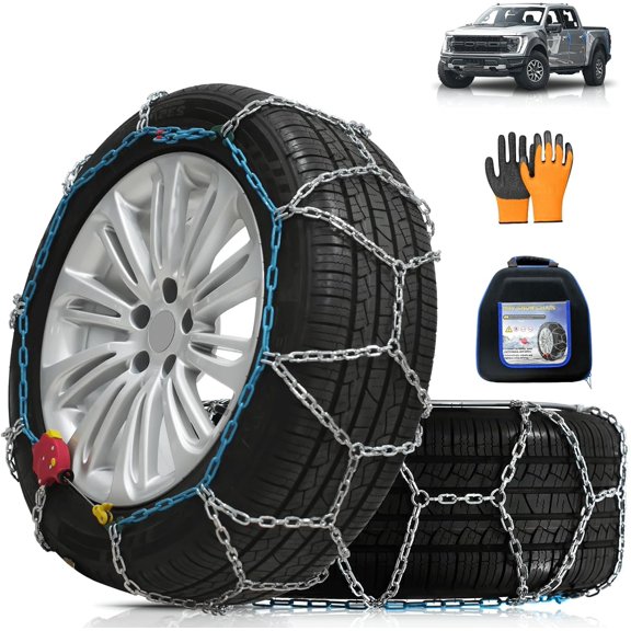 AutoFixing Snow Chains Tire Chains For Light SUV Pickup , Easy installation, Contains Titanium for Wear Resistance, Set of 2(HRV260,Auto-Trac)