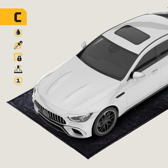 AutoFloorGuard 7.75' x 16' Compact Size Garage Floor Mat for Under Car