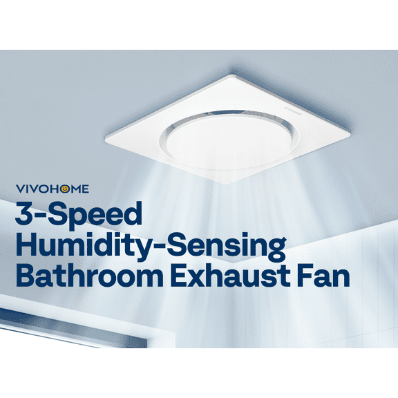 AutoFlow Bathroom Fan with Humidity Sensor, 30-160 CFM EC Motor, 10.2" Retrofit Kit & 4" Duct Included