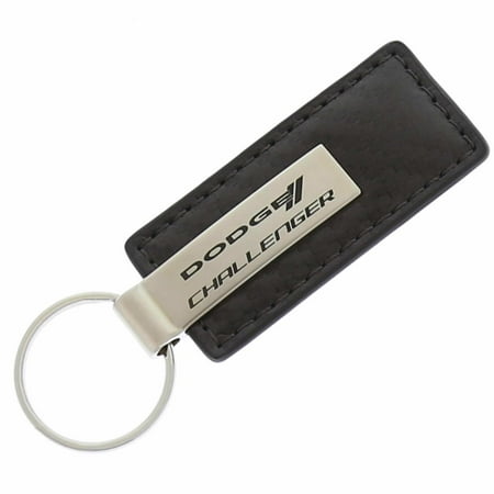 AutoGold Dodge Challenger Gun Metal CF Carbon Fiber Leather Logo Key Chain Ring Tag Fob KC1559.CHA
