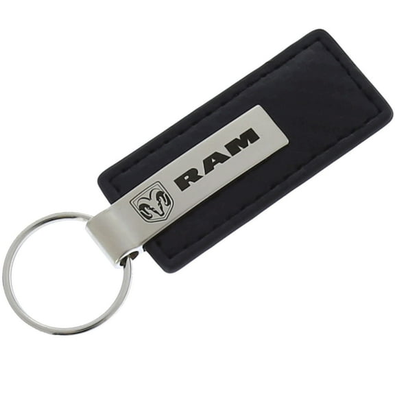 AutoGold Dodge Ram Black CF Carbon Fiber Leather Logo Key Chain Ring Tag Fob Lanyard KC1550.RAM