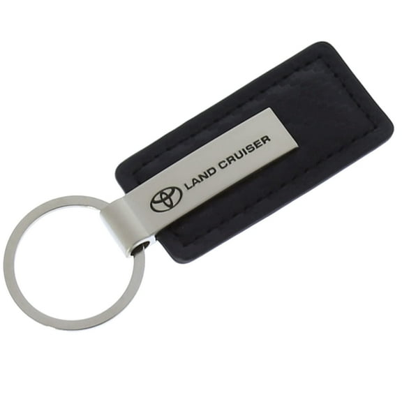 AutoGold Toyota Land Cruiser Black CF Carbon Fiber Leather Logo Key Chain Ring Tag Fob KC1550.LAC