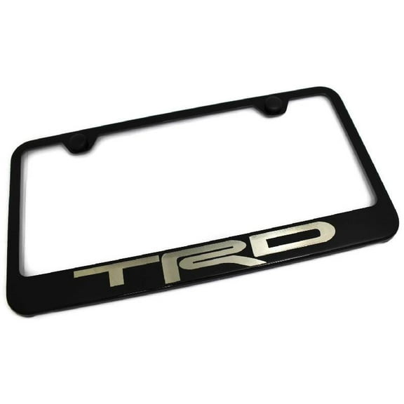AutoGold Toyota Racing Development TRD Laser Etch on Black Powder Coated License Plate Frame LF.TRD.EB