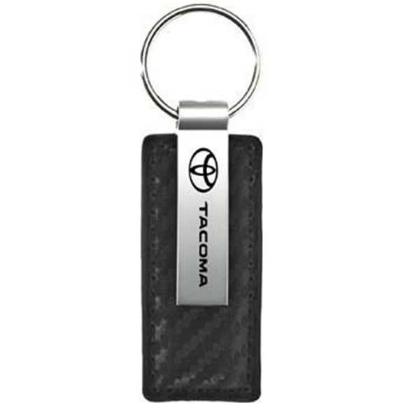 AutoGold Toyota Tacoma Black CF Carbon Fiber Leather Key Chain Ring Tag Fob Lanyard Metal KC1550.TAC