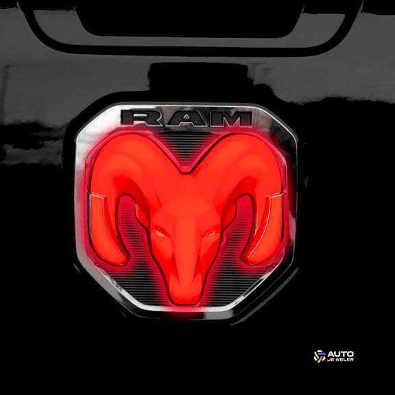 AutoJeweler 2019-2024 RAM LED Tailgate Emblem, Chrome Finish, Dual-Intensity LEDs, Direct OEM Fitment