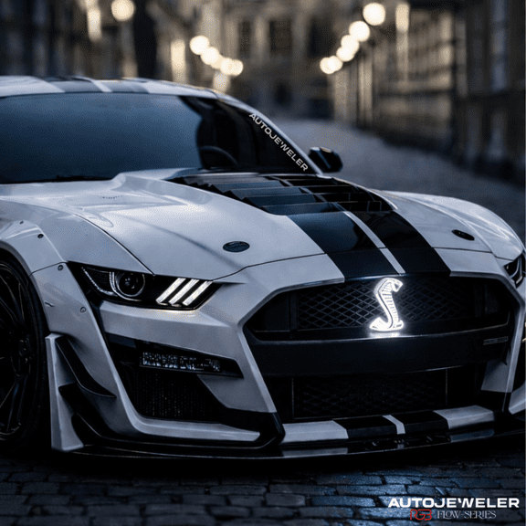 Mustang Cobra LED Light-Up Grille Emblem, Dual Control (RGB Flow Series)