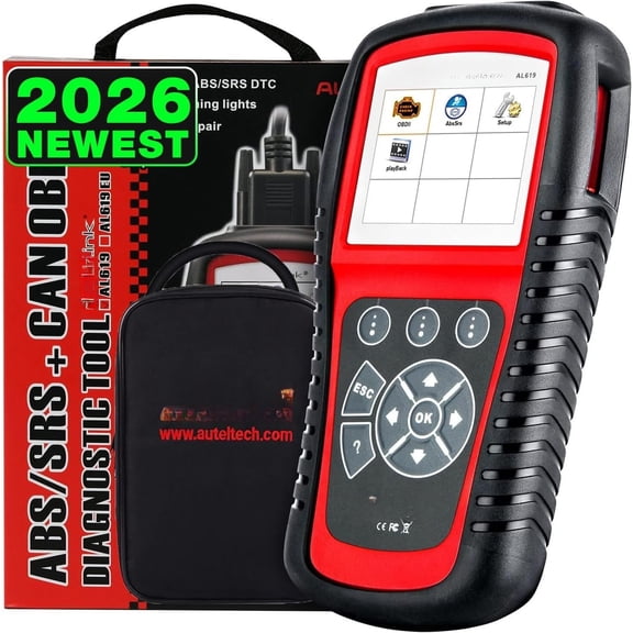 AutoLink AL619 Scanner, 2026 ABS SRS   Light Diagnostic Scan Tool, Up of AL519 ML519 ML619, 10 OBDII Test Modes, DTCs Lookup, Live Data, Turn Off Check Engine Light OBD2 Code Reader
