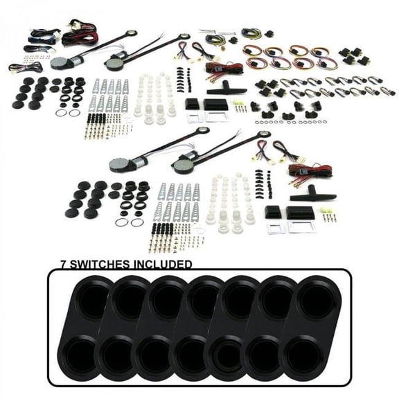 AutoLoc AUTPW46ABA207 4-Door Universal Power Window Kit - Balck