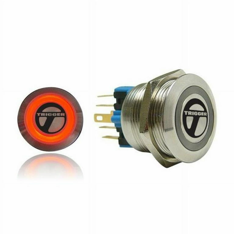 AutoLoc 16mm Latching Billet Button with LED Red Ring AutoLoc 16mm Latching Billet Button with LED Red Ring