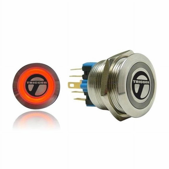AutoLoc Power Accessories AUTSW47O 22mm Momentary Billet Button with LED Orange Ring