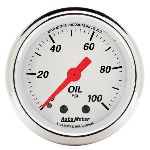 Auto Meter 1321 Arctic White Oil Pressure Gauge