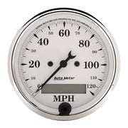 Autometer 1688 Old-Tyme White Speedometer 3-1/8, 120 MPH , Electric Programmable W/ Lcd Odometer