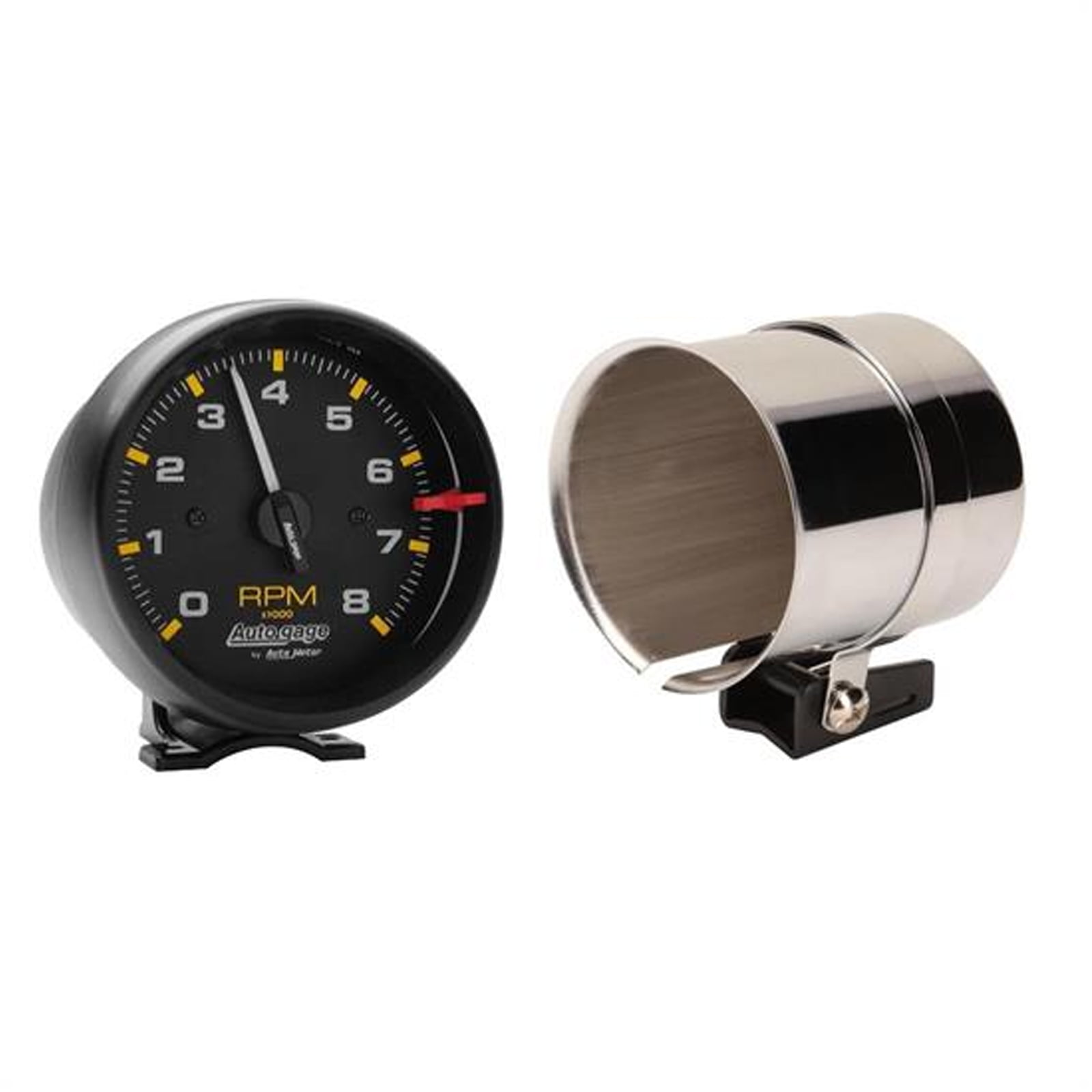 AutoMeter 2300 Pedestal Tachometer Gauge & Chrome Mounting Cup