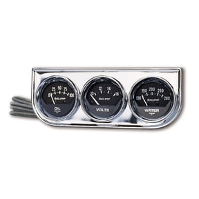 AutoMeter 2349 Autogage Black Oil/Water/Volt Chrome Console Fits 2001 Dodge Ram 1500