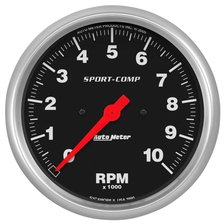 AUTO METER 3990 5IN TACH, 10,000 RPM, IN- DASH, ELEC