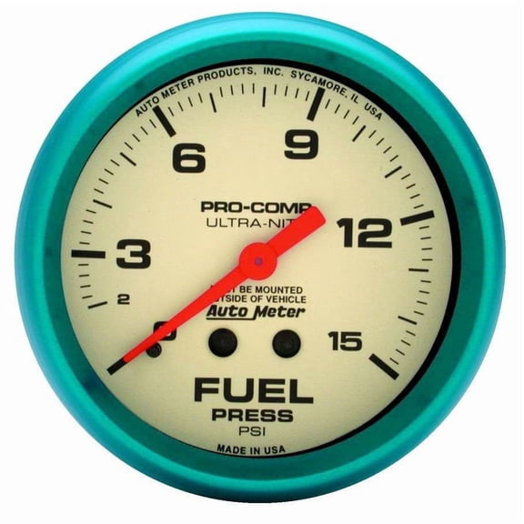 Autometer 2-5/8 Ultra-Nite F/P Gauge 0-15psi