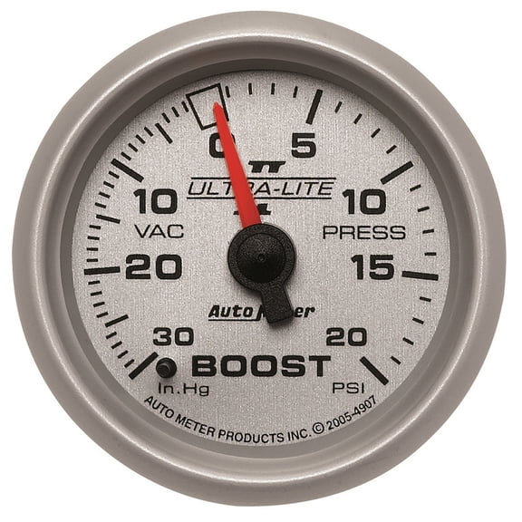 Auto Meter 4907 Ultra-Lite II 2-1/16" 30 in. Hg/20 PSI Mechanical Vacuum/Boost Gauge