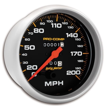 Autometer 5156 Pro-Comp Speedometer, 5", 200 MPH , Mechanical