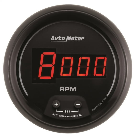 Autometer 6397 Sport-Comp Digital Tachometer 3-3/8" 10K Rpm In-Dash Digital Black Dial W/ Red Led