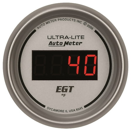 AUTO METER 6545 2-1/16IN E.G.T. PYROMETER 0-2000F, DIGITAL SILVER