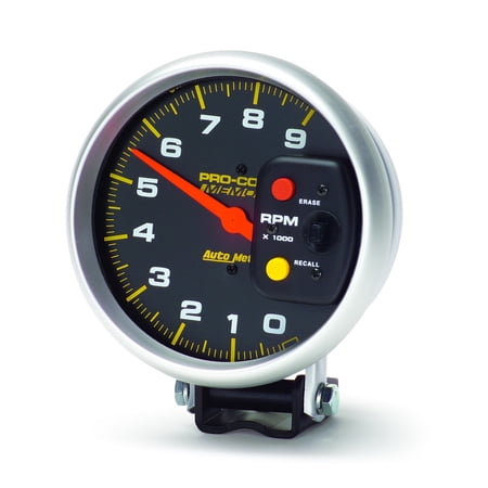 AUTO METER 6809 5IN TACH, 9,000 RPM, STD IGN, W/MEM, PRO-COMP II