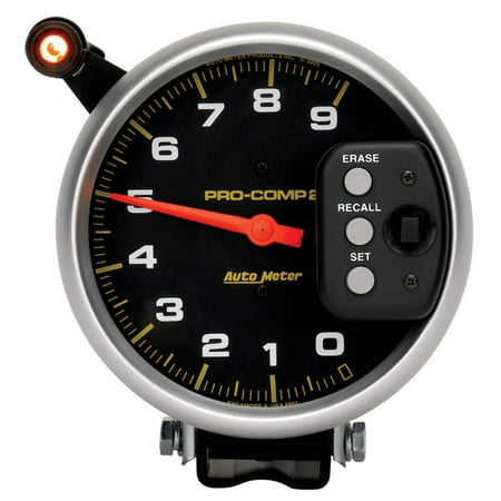 Autometer 6851 Pro-Comp Tachometer, 5", 9K Rpm, Pedestal W/ Quick Lite & Peak Memory