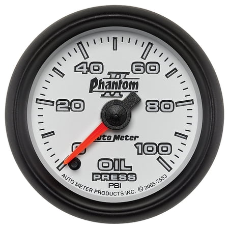 Autometer 7553 Phantom II Oil Pressure Gauge 2-1/16 100PSI Digital Stepper Motor