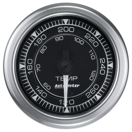 AutoMeter 8154 Chrono Water Temperature Gauge; 2-1/16 in.; Black Dial Face; White LED; Electric Digital Stepper Motor; 120-280 Degree F;