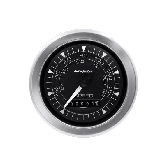 AutoMeter 8188 Chrono Speedometer; 3-3/8 in.; Black Dial Face; White ...