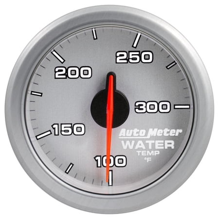 AutoMeter 9154-UL AirDrive Water Temperature Gauge; 2-1/16 in.; Silver Dial Face; User Selectable LED; Electric Air-Core; 100-300 Degree F; Works w/Most OBDII Vehicles;