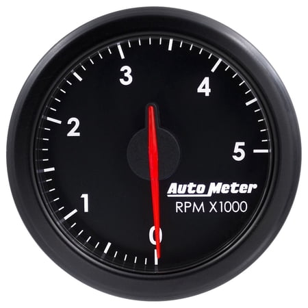 AutoMeter 9198-T AirDrive Tachometer; 2-1/16 in.; Black Dial Face; User Selectable LED; Electric Air-Core; 0-5000 RPM; Works w/Most OBDII Vehicles;