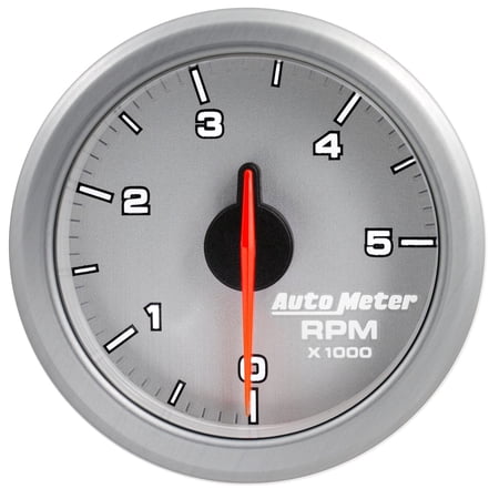 AutoMeter 9198-UL AirDrive Tachometer; 2-1/16 in.; Silver Dial Face; User Selectable LED; Electric Air-Core; 0-5000 RPM; Works w/Most OBDII Vehicles;