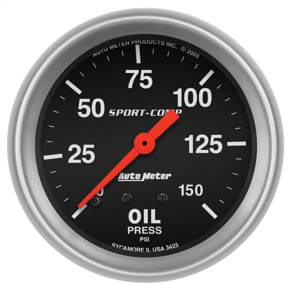 AutoMeter GAUGE, OIL PRESSURE, 2 5/8", 150PSI, MECHANICAL, SPORT-COMP