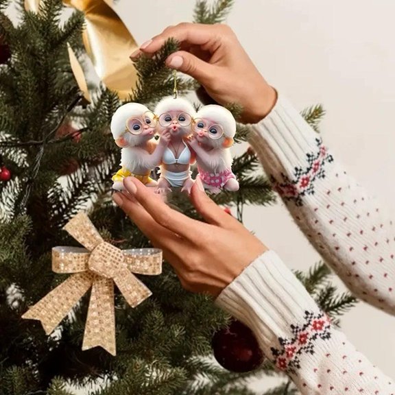 AutoNexis New Acrylic Flat Glass Monkey Cars Hanging Ornaments Automobile Decorations