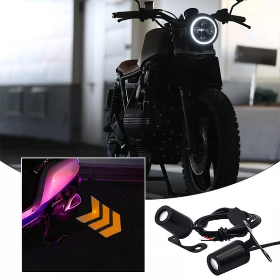 AutoNexis ZXCVWWE 2PCS Universal Motorcycle LED Turn Signal Lamp Color Projection Flash Indicator Lights Running Light Lamp